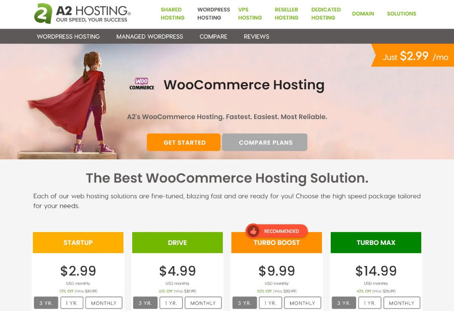Φιλοξενία WooCommerce - A2 Hosting